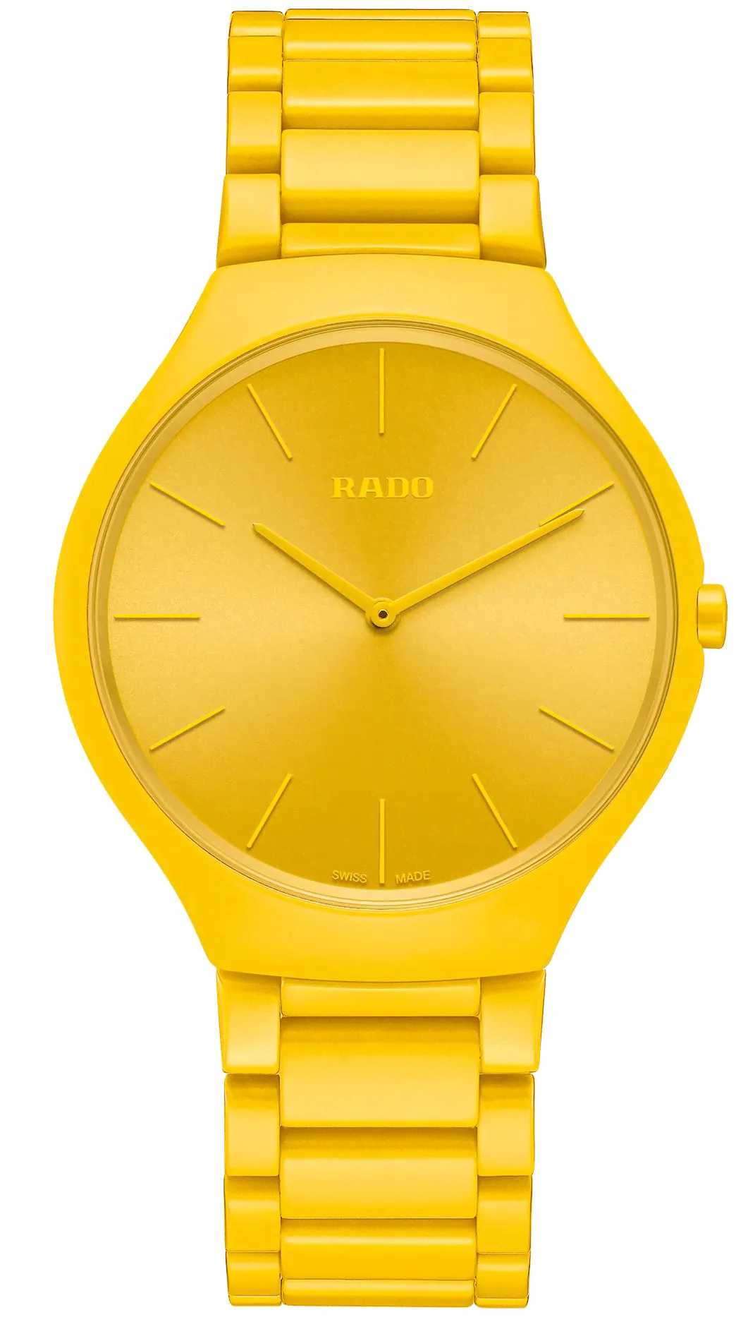 Швейцарские кварцевые часы Rado True Thinline Les Couleurs Le Corbusier R27093632 на керамическом браслете, с водозащитой 3 бара и международной гарантией от производителя