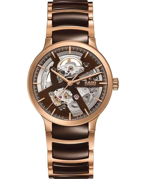 Мужские швейцарские механические часы-скелетоны Rado Centrix Automatic Open Heart R30181312 с гарантией