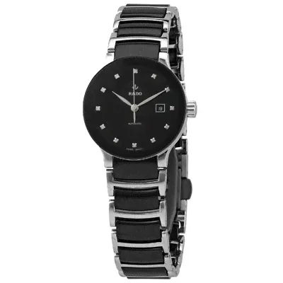 Rado Centrix Automatic Diamond Black Dial Ladies Watch r30009752 (чёрный, mbz11210)-0