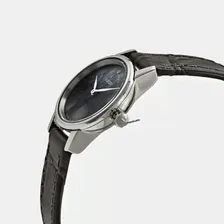 Rado Black Mother Of Pearl Stainless Steel Diamond Leather Coupole R22890925 Women's Wristwatch 21 mm 772477 (чёрный, mbz26381)