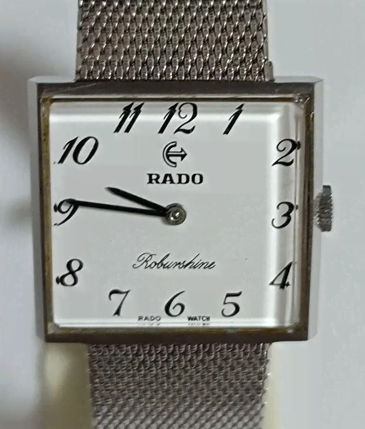 RADO Watch Vintage Mechanical Manual Rare Silver Square Bracelet Swiss 25mm