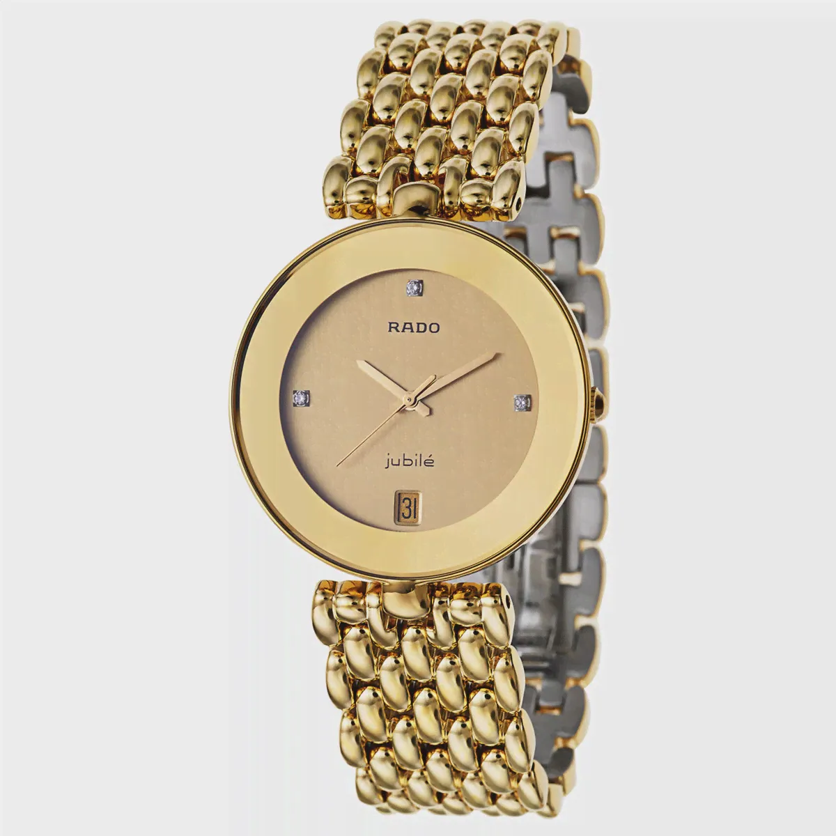Rado Men's R48793724 Florence Jubile Diamond Gold-Tone Stainless Steel Watch-0