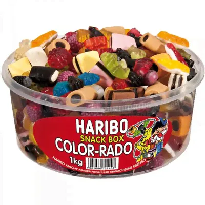 Лакрично-фруктовый жевательный мармелад Haribo Round Color Rado 1000 гр-0