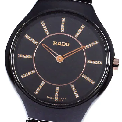 RADO True thin line R27742702 Index diamond black Dial Quartz Ladies_797226-0